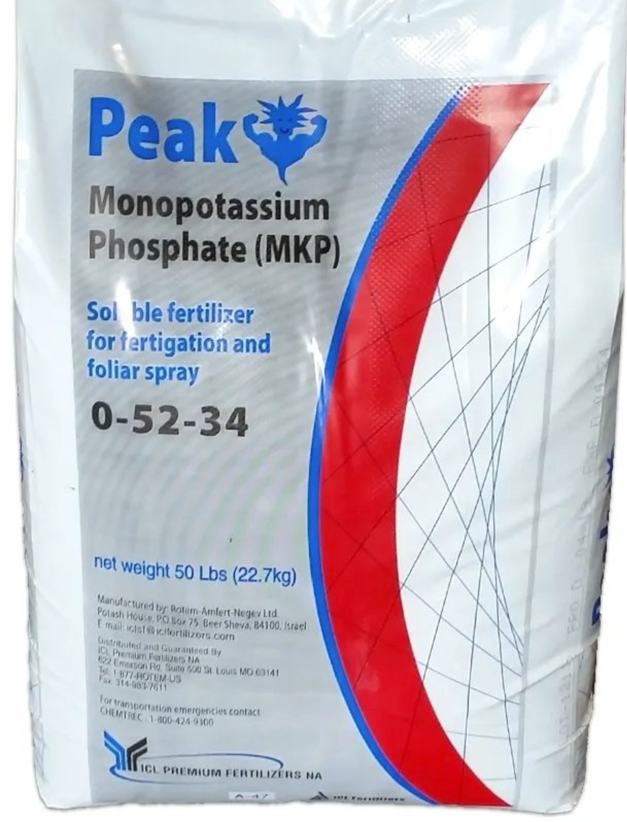 Peak Monopotassium Phosphate MKP 0-52-34 Water Soluble Fertilizer, 25lb