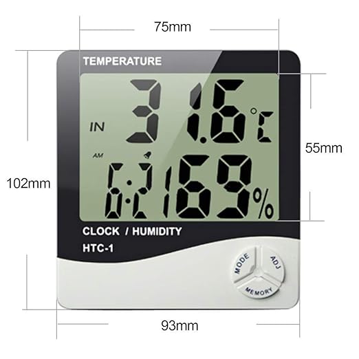 Digital Thermometer & Hygrometer with Alarm Clock