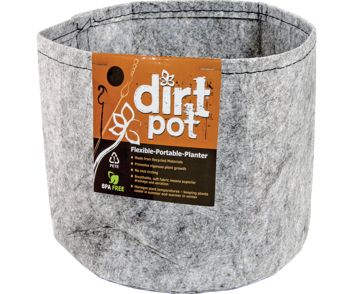 Dirt Pot Flexible Portable Planter, Grey, 2 gal