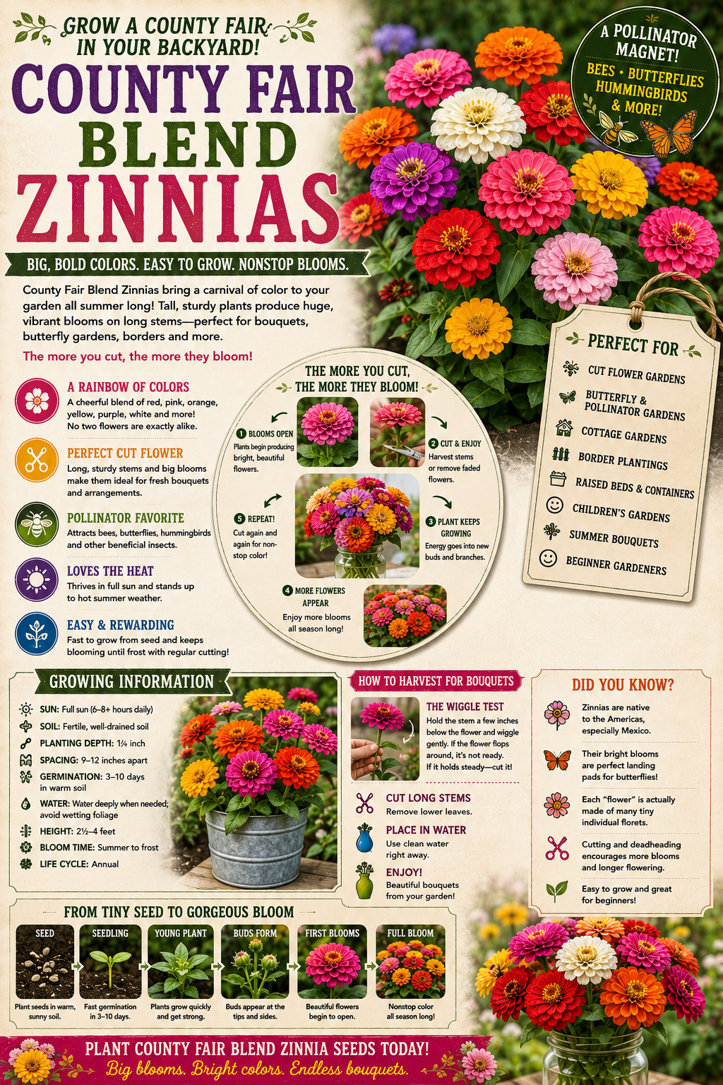 County Fair Blend Zinnias