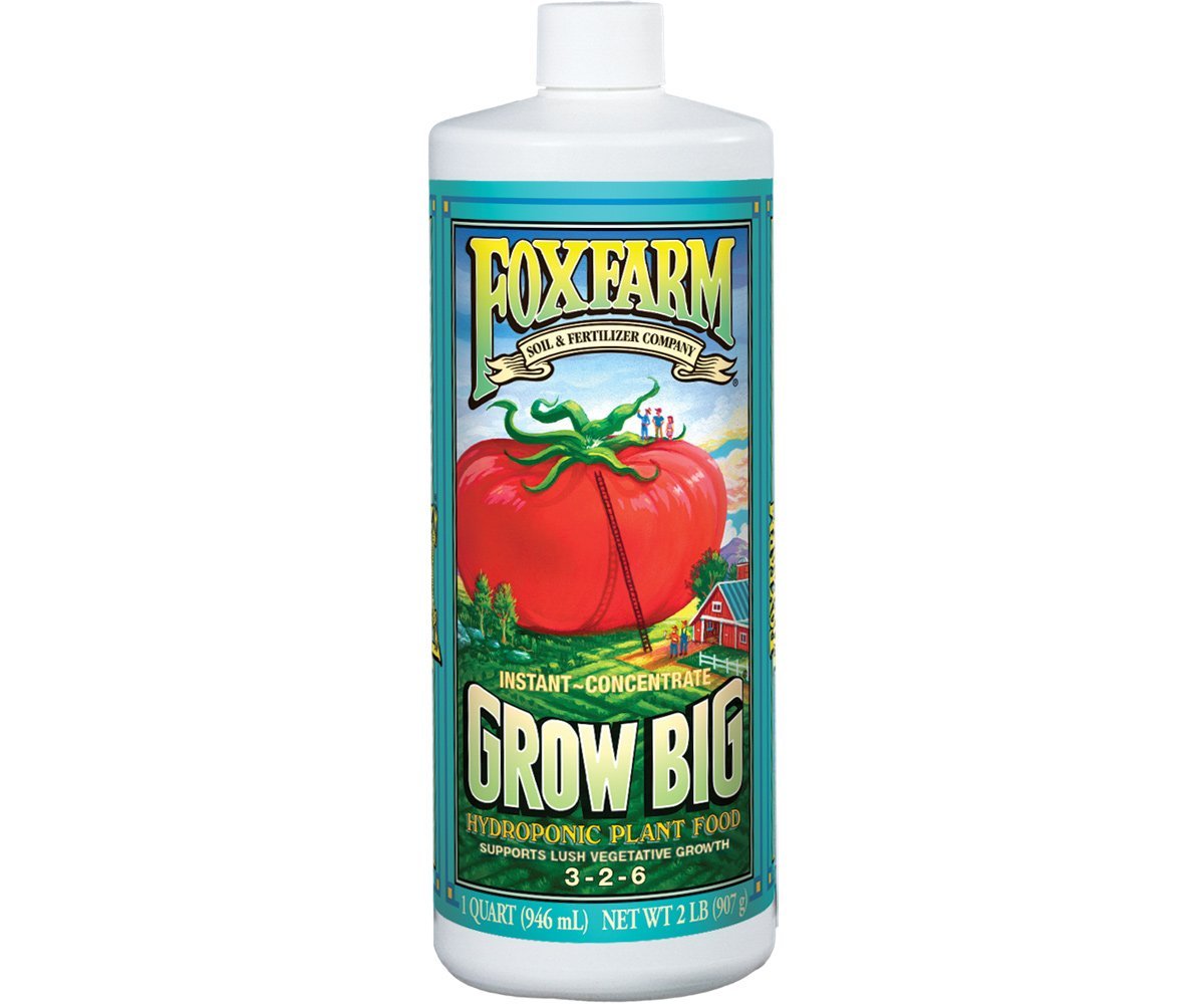 Nutrients, Additives & Solutions - FoxFarm Grow Big for Hydro Liquid Concentrate - 752289790218- Gardin Warehouse