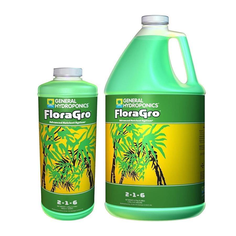 Nutrients, Additives & Solutions - General Hydroponics Flora Gro, Quart - 793094014229- Gardin Warehouse