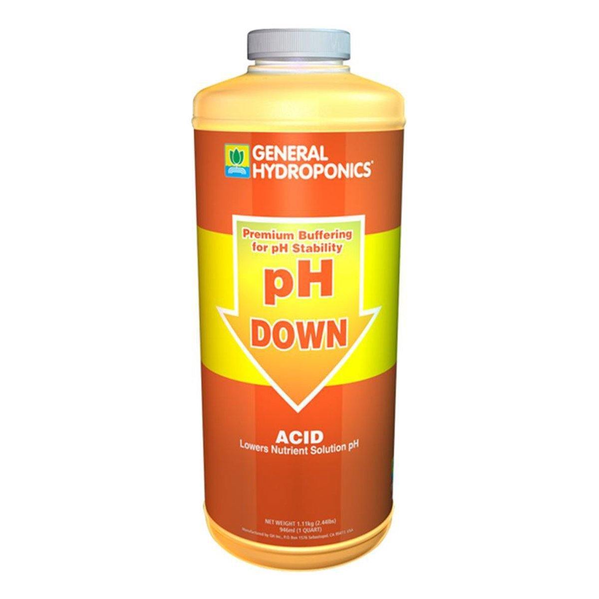 Nutrients, Additives & Solutions - General Hydroponics pH Down - 793094015325- Gardin Warehouse