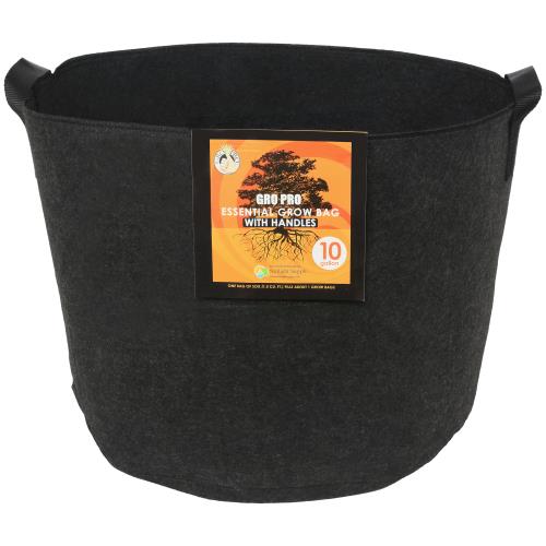 Containers - Gro Pro Essential Round Fabric Pot, Black - 849969022407- Gardin Warehouse