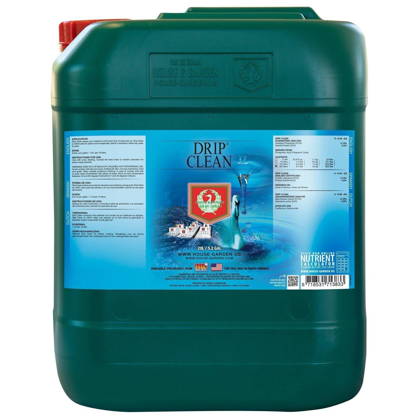 Nutrients, Additives & Solutions - House & Garden Drip® Clean - 8718531713833- Gardin Warehouse
