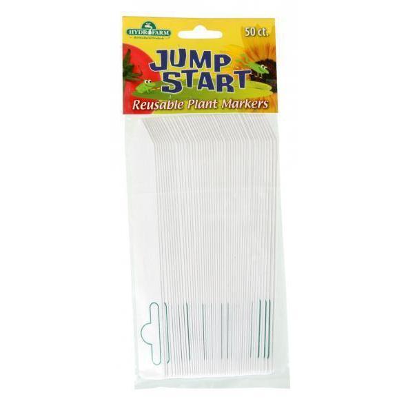 Accessories - Hydrofarm Plastic Plant Marker, White, 6" x 5/8", pack of 50 - 638104001236- Gardin Warehouse