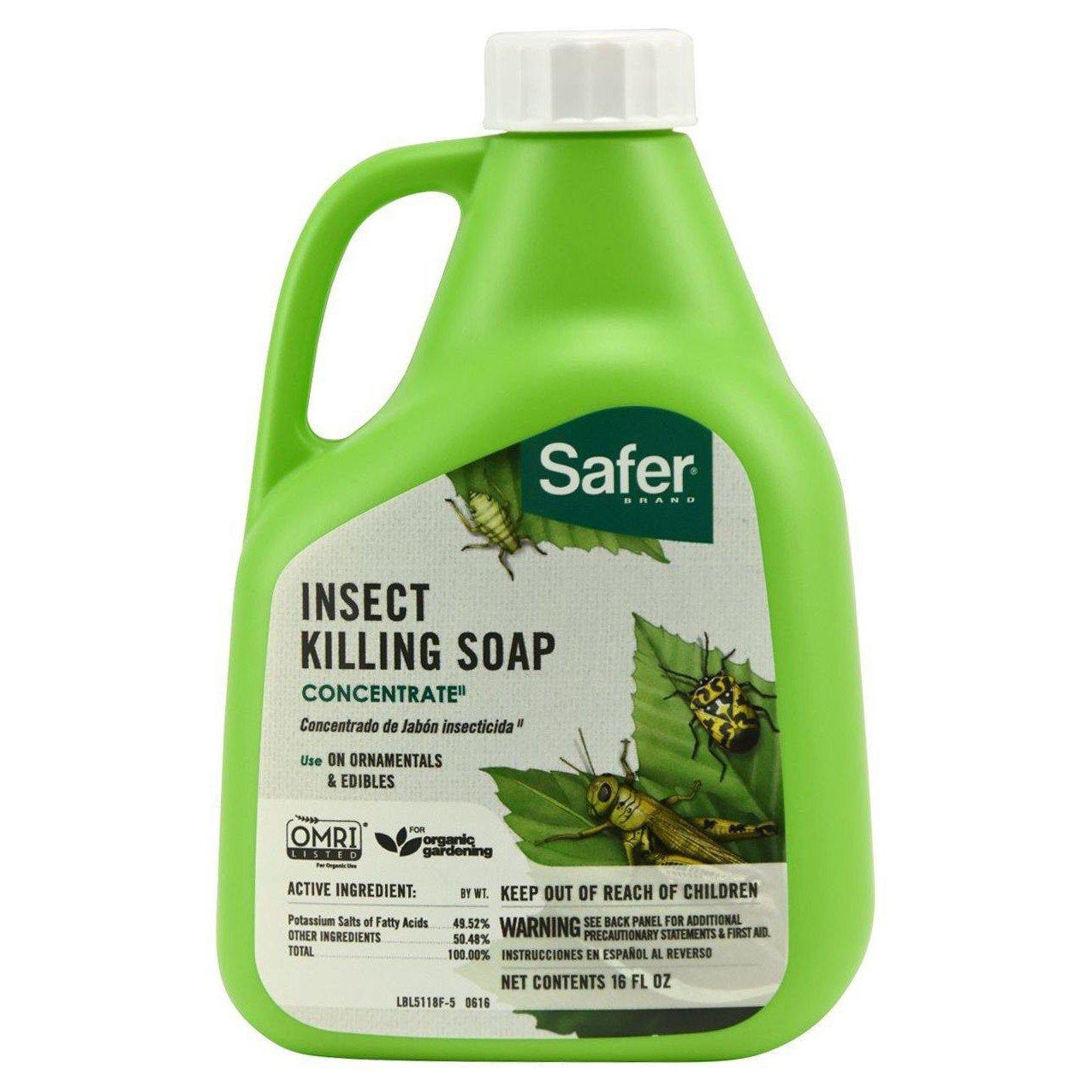 Pest & Disease Control - Safer Insect Killing Soap Concentrate, 16oz - 024654551183- Gardin Warehouse