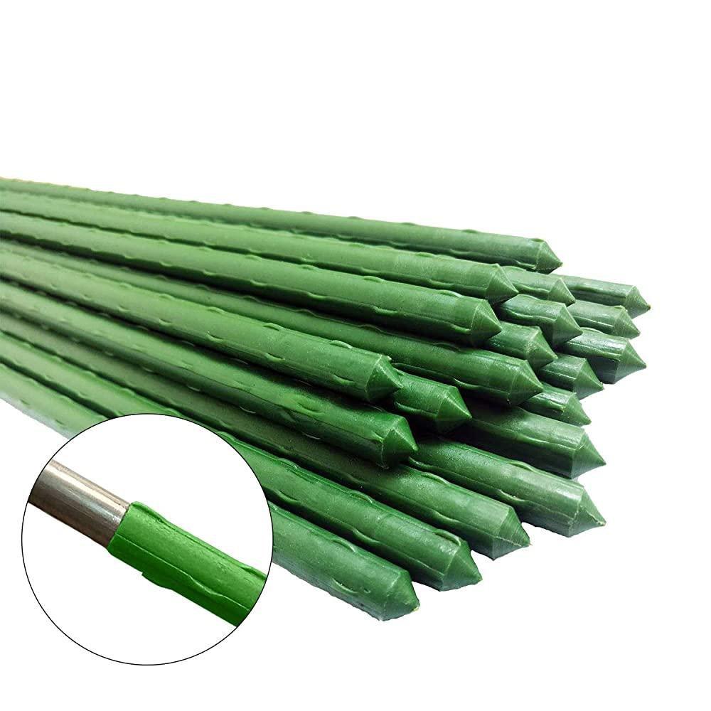 plastic coated steel plant stakes Grower's Edge Deluxe Steel Stake 3/4 in Diameter 8 ft (10/Bag)