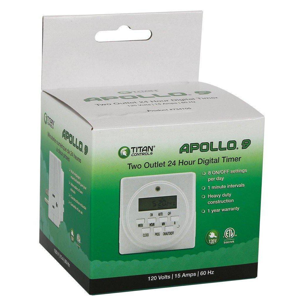 Accessories - Titan Controls Apollo 9 - Two Outlet Digital Timer - 870883006105- Gardin Warehouse