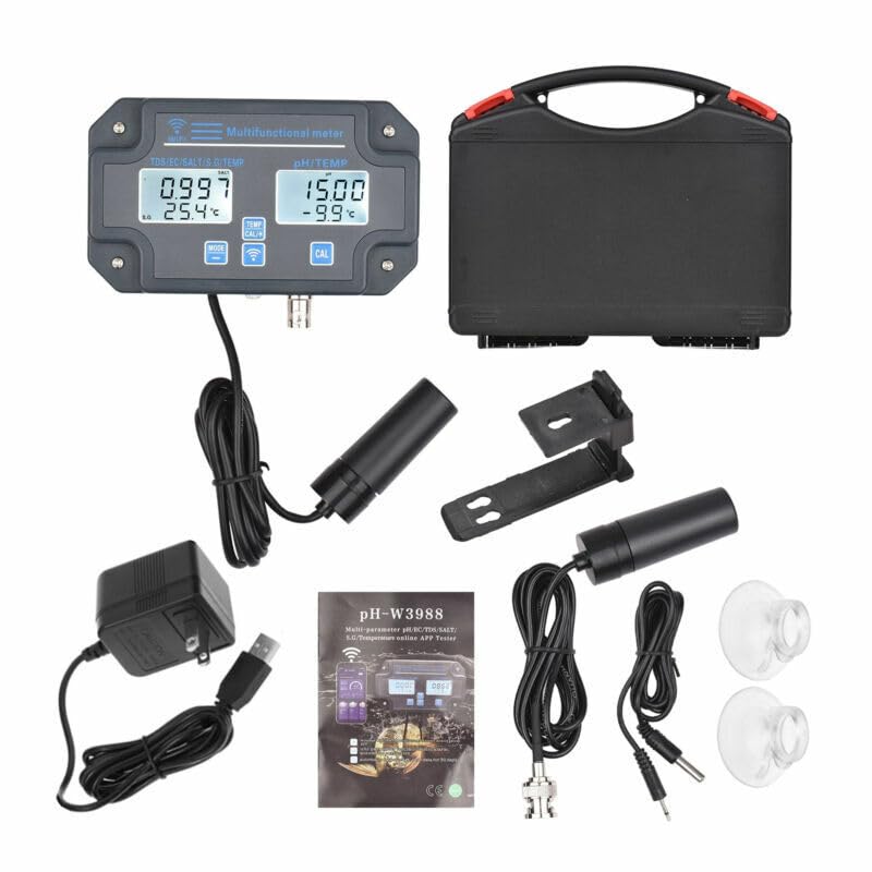 Digital Wifi 6 in 1 Monitor pH, TDS, EC, TEMP, SALT, G.S