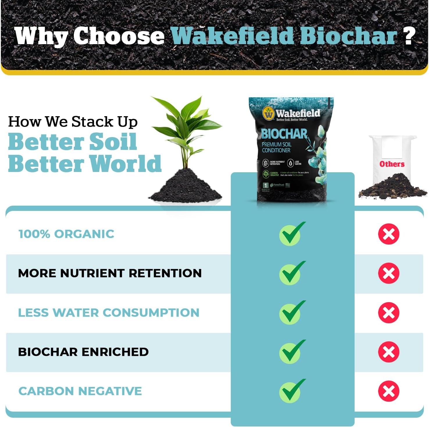 Wakefield Biochar Soil Conditioner, 1 cuft