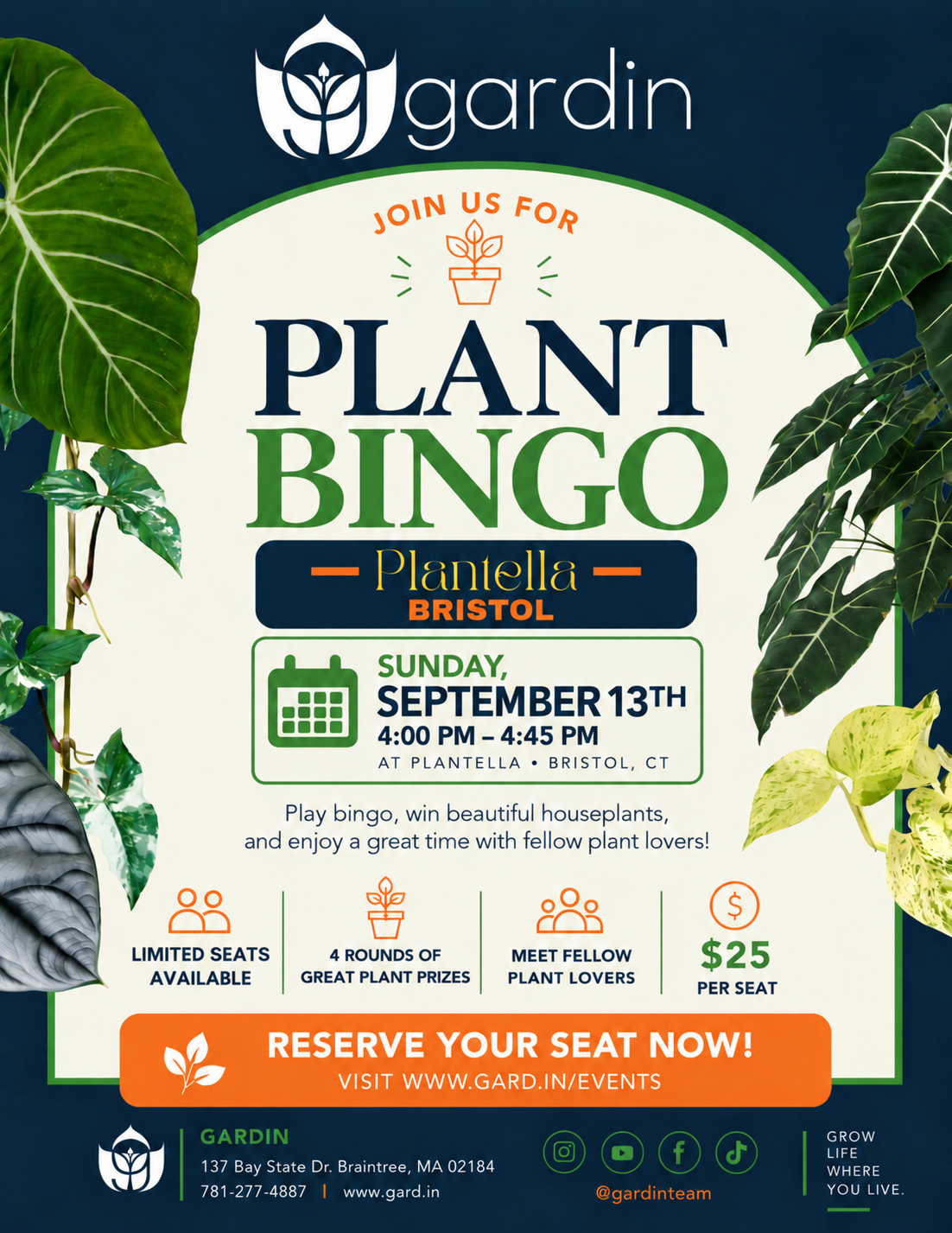 Bristol, CT Plant Bingo at Plantella | Sunday, September 13, 2026, 4pm-4:45pm