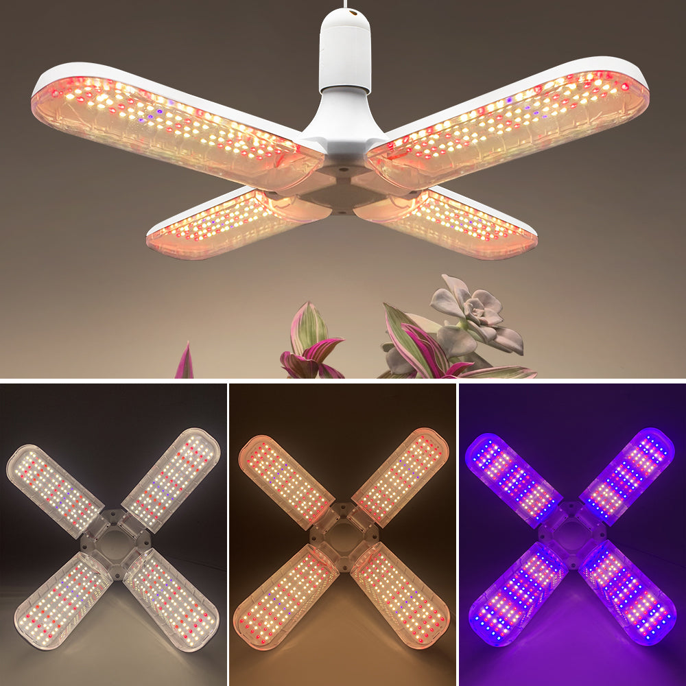 40W Full Spectrum LED Grow Light Bulb – 4 Adjustable Panels