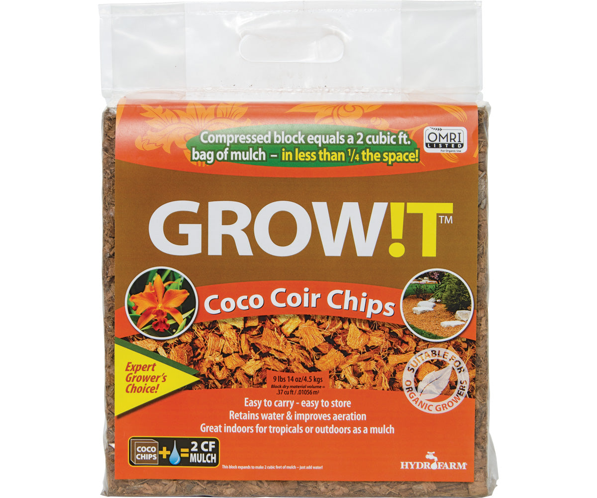 GROW!T Coco Coir Chips, Compressed Block, 2cuft