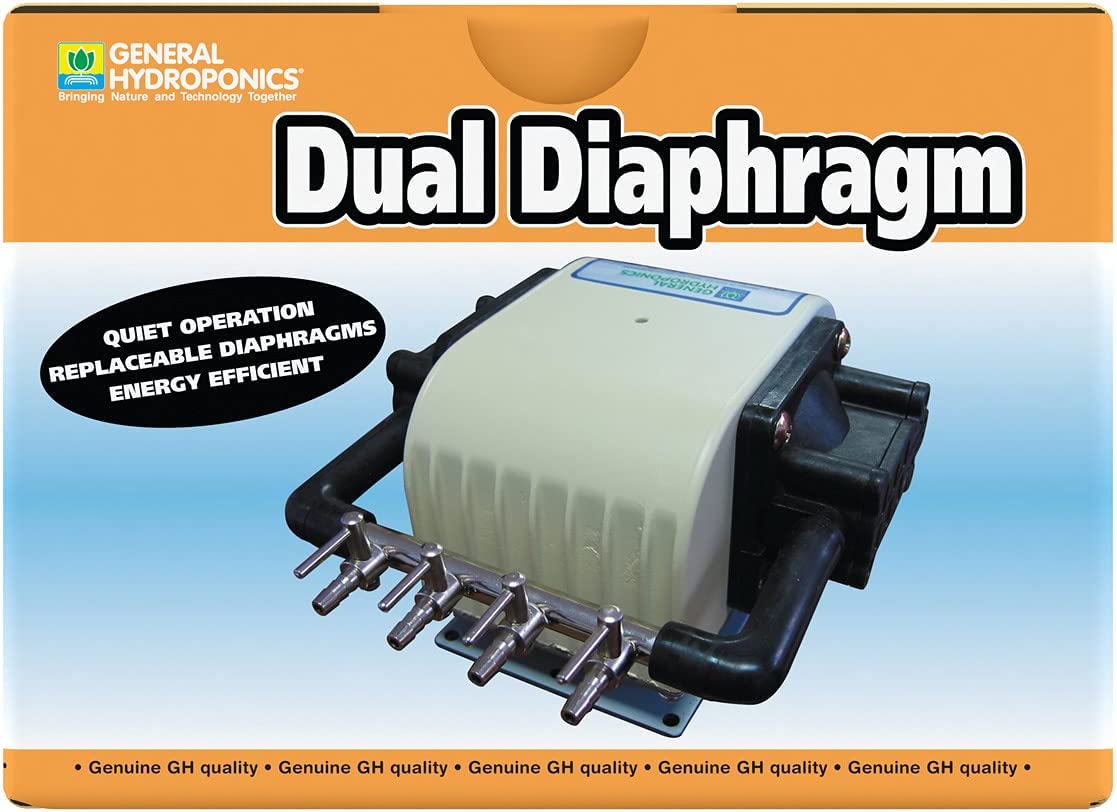 Hydroponics - GH Dual Diaphragm Air Pump 320 GPH - 793094027168- Gardin Warehouse
