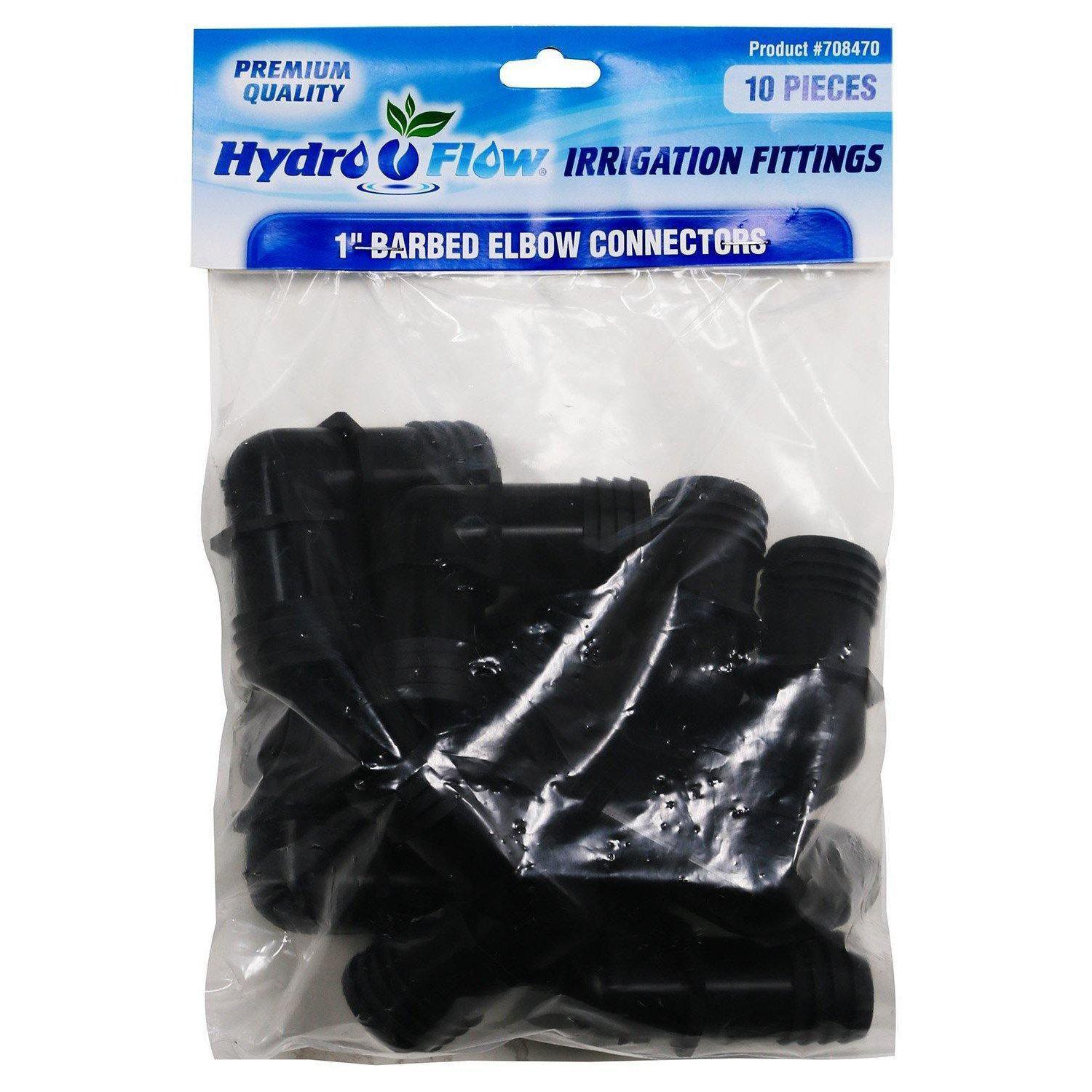 Hydroponics - Hydro Flow Premium Barbed Elbow 1 in (10/Bag) - 870883008130- Gardin Warehouse