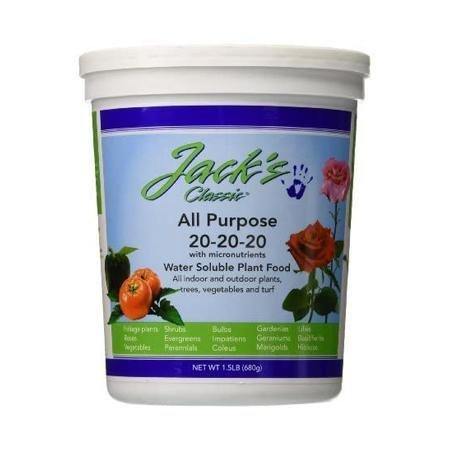 Nutrients, Additives & Solutions - JACK'S - All Purpose Plant Food - 1.5 lb | 20-20-20 - 671341520245- Gardin Warehouse