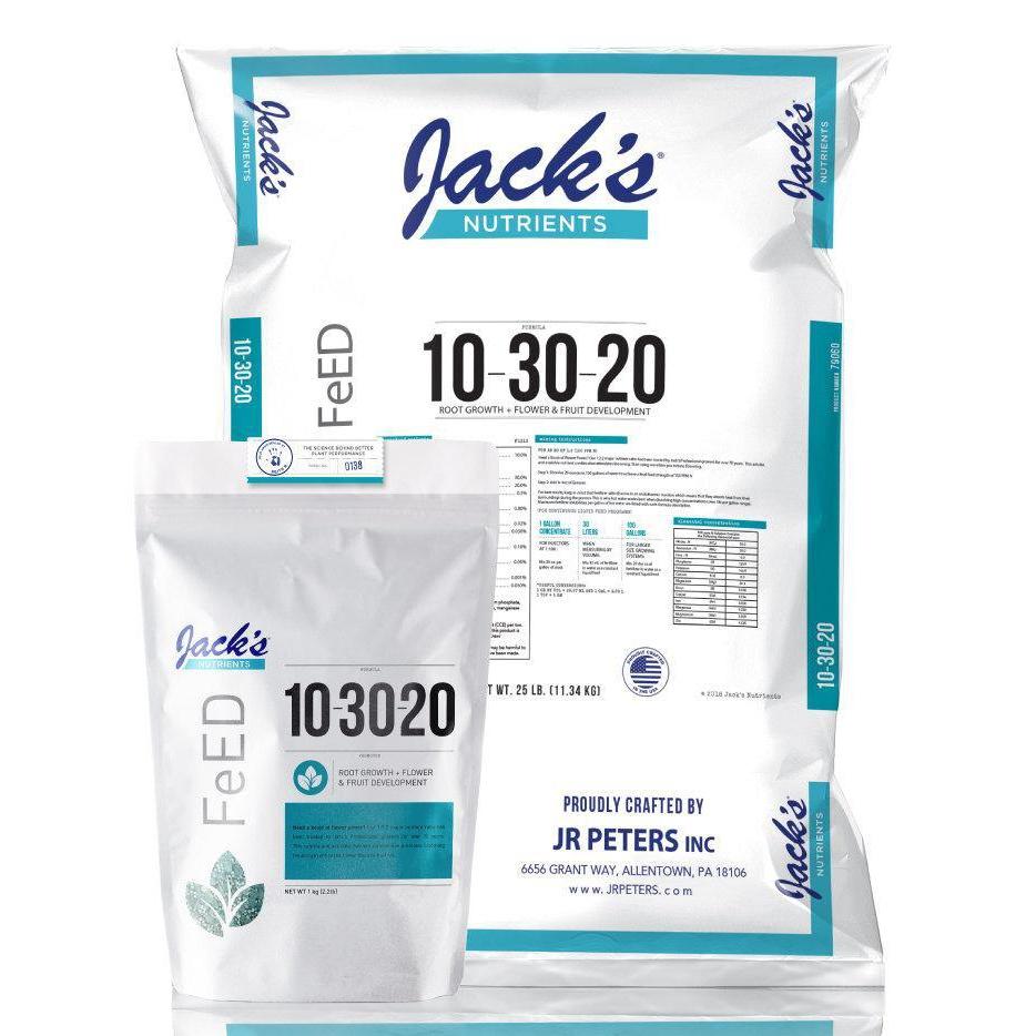 Nutrients, Additives & Solutions - Jack's Nutrients Bloom 10-30-20. 1kg/2.2lb - 671341790617- Gardin Warehouse