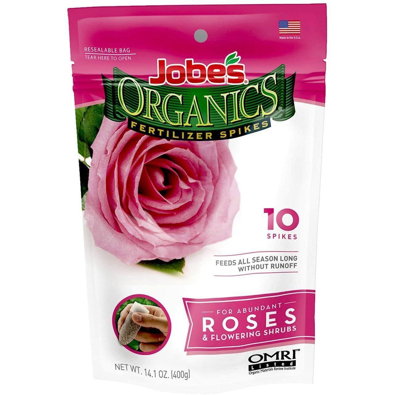 Nutrients, Additives & Solutions - Jobe's Organics Rose & Flower Fertilizer Spikes 3-5-3 | 10 Spikes - 073035041287- Gardin Warehouse