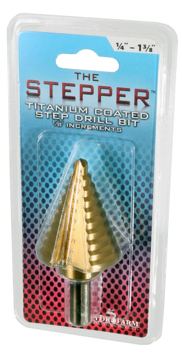 Hydroponics - The Stepper Titanium Step Drill Bit, 1/4" to 1 3/8" - Gardin Warehouse